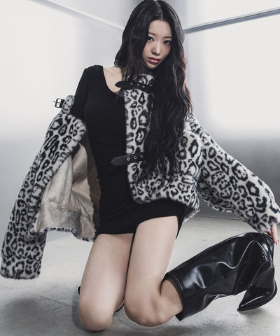 B-3 レオパードボリュームファーコート ／ B-3 leopard volume fur coat