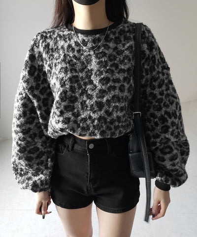 【 ２WAY 】レオパードショートボアプルオーバー ／ 2WAY reopard short boa pullover