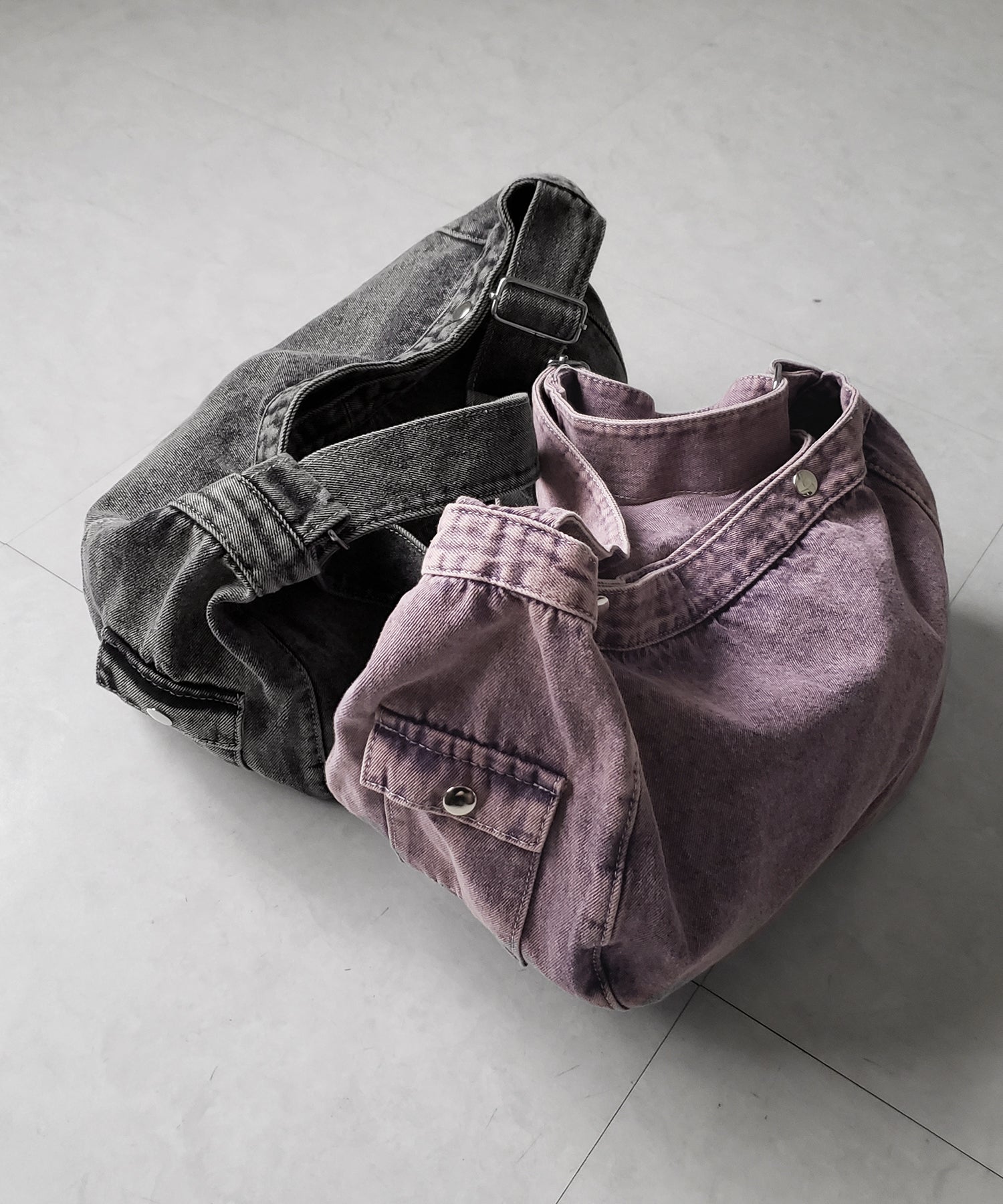【 ２color 】ブラックタグヴィンテージデニムショルダーバッグ ／ black tag vintage denim shoulder bag