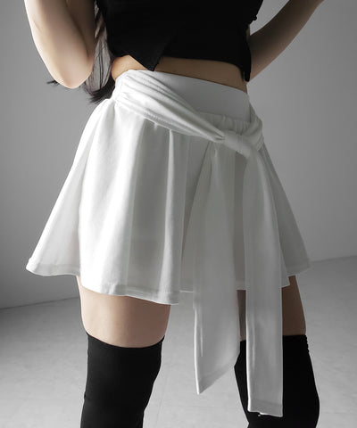 ラップレイヤードフレアミニスカパン ／ wrap layered flare mini skirt pants