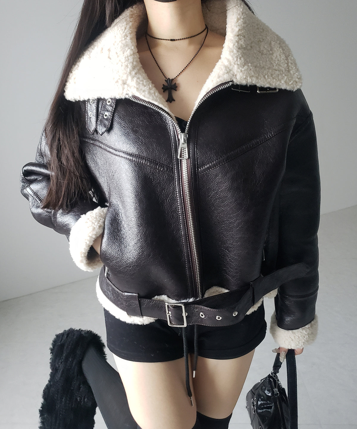 B-3ヴィンテージレザーボアムートンジャケット ／ B-3 vintage leather boa mouton jacket