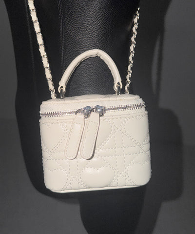 ハートキルティングミニバニティバッグ / heart quilted mini vanity bag