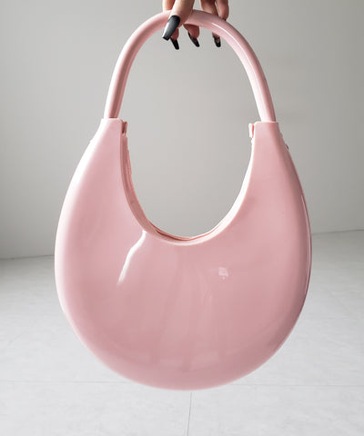 【 ２color 】 PVC ハーフムーンショルダーバッグ ／ PVC HALF MOON SHOULDER BAG