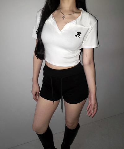 【 ２color 】M LOGO スキッパーショート半袖Tシャツ ／ M LOGO skipper neck short sleeve T-shirt