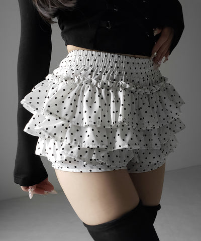 ティアードフリルドットショートパンツ ／ tiered frill dot short pants