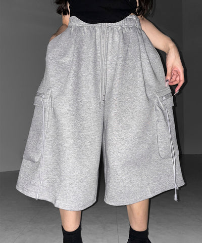 タックワイドカーゴスウェットハーフパンツ / tuck wide cargo sweat half pants