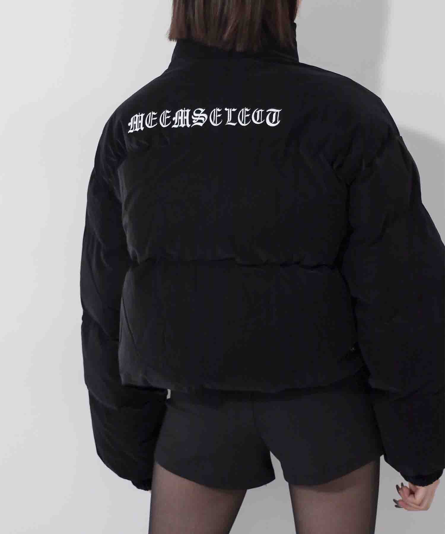【 限定先行販売 】grunge logo embroidery short puff down jacket