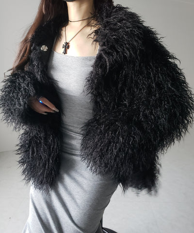 シャギーフェイクファーレディミドルコート ／ shaggy fake fur lady middle coat
