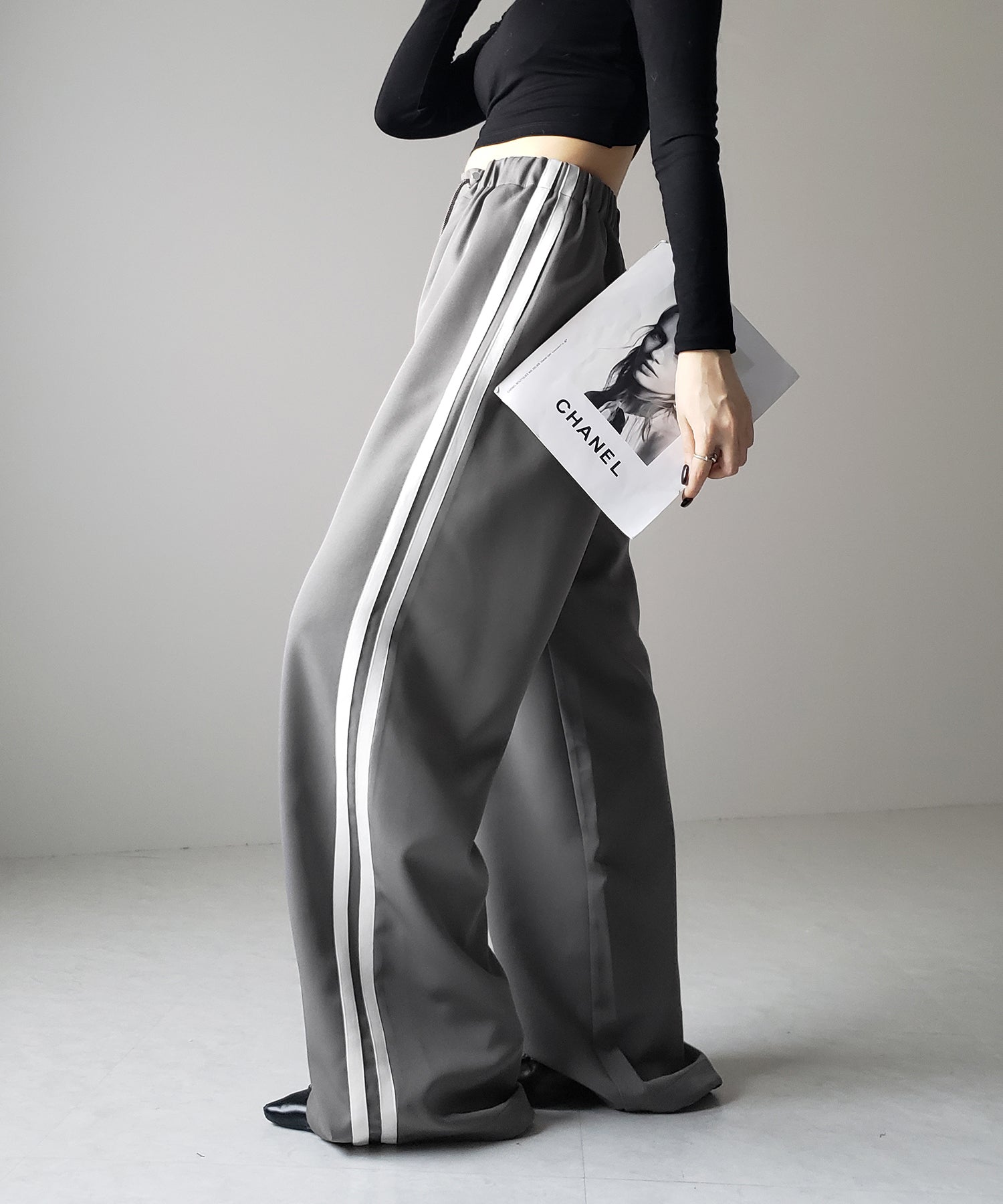 【 ３size／３color 】２WAYドロストサイドラインルーズトラックワイドパンツ