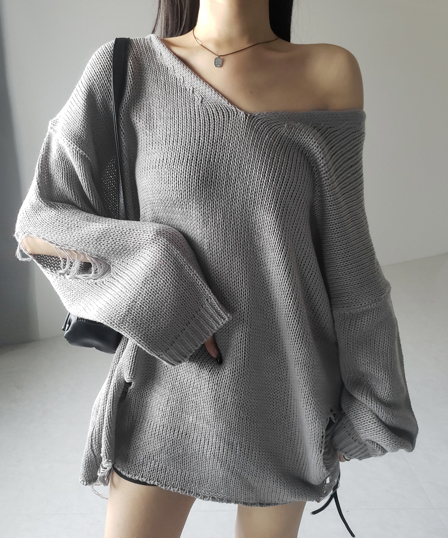 CLANE オールインワン 「CLANE/クラネ」STAND COLLAR LOOSE ALL