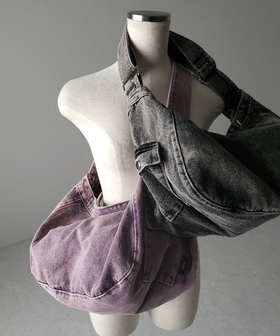 【 ２color 】ブラックタグヴィンテージデニムショルダーバッグ ／ black tag vintage denim shoulder bag