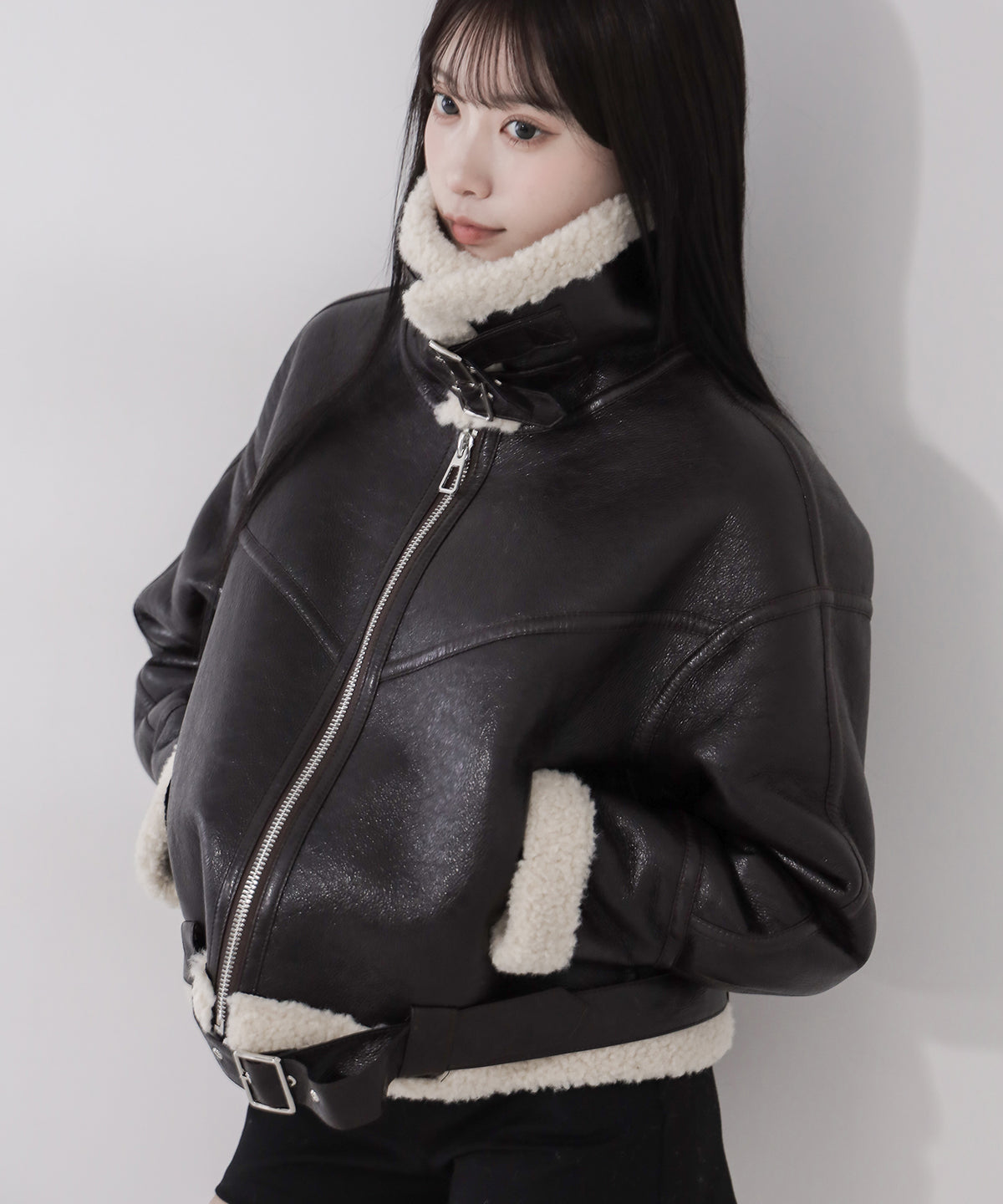 B-3ヴィンテージレザーボアムートンジャケット ／ B-3 vintage leather boa mouton jacket