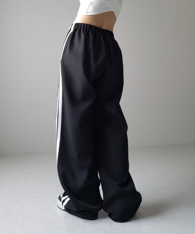 【 ３size／３color 】２WAYドロストサイドラインルーズトラックワイドパンツ