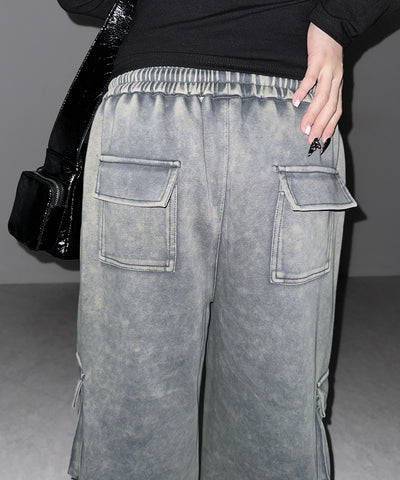 ピグメントヴィンテージヘビーワイドカーゴスウェットパンツ ／ pigment vintage heavy wide cargo sweatpants