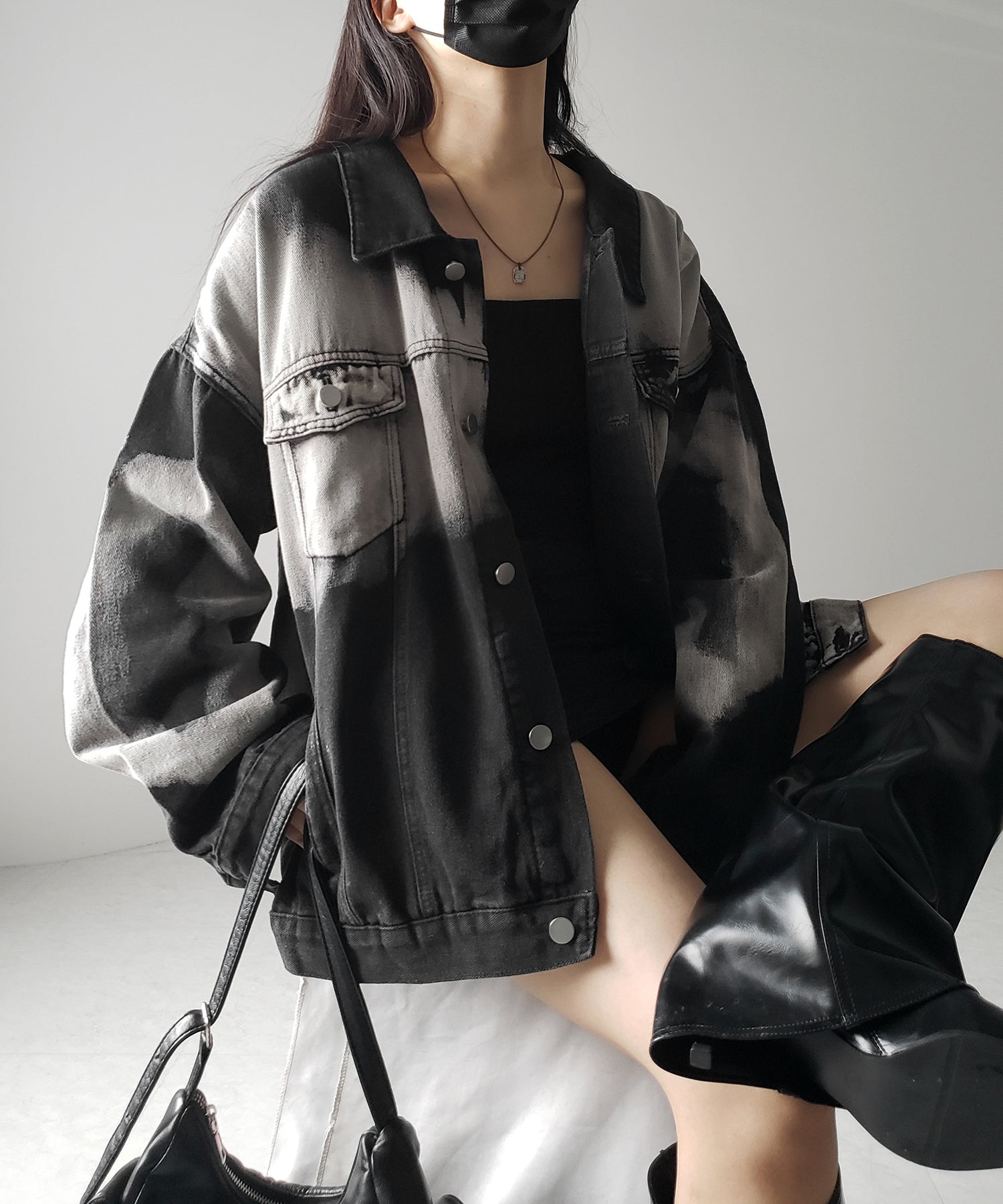 【 ３size 】タイダイブリーチヴィンテージオーバーデニムジャケット ／ tie dye bleach vintage over denim jacket