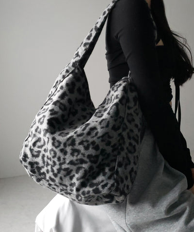 【 ２color 】レオパードワンハンドルショルダートートバッグ ／ leopard onehandle shoulder tote bag