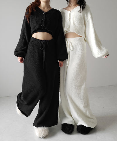 クリンクルフェイクファールームシューズ ／ crinkle fake fur room shoes