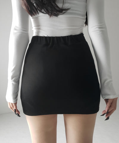 【 ２color ／ インパン裏地付 】サイドタックギャザータイトミニスカート ／side tuck gather tight mini skirt
