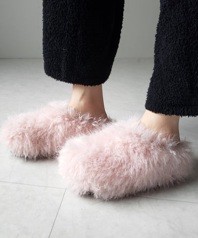 クリンクルフェイクファールームシューズ ／ crinkle fake fur room shoes