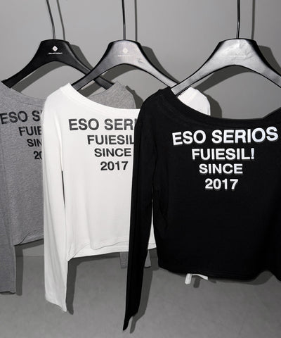 コンパクトロゴワンショルルーズロンT ／ compact logo one-Shoulder loose long-sleeve T-Shirt