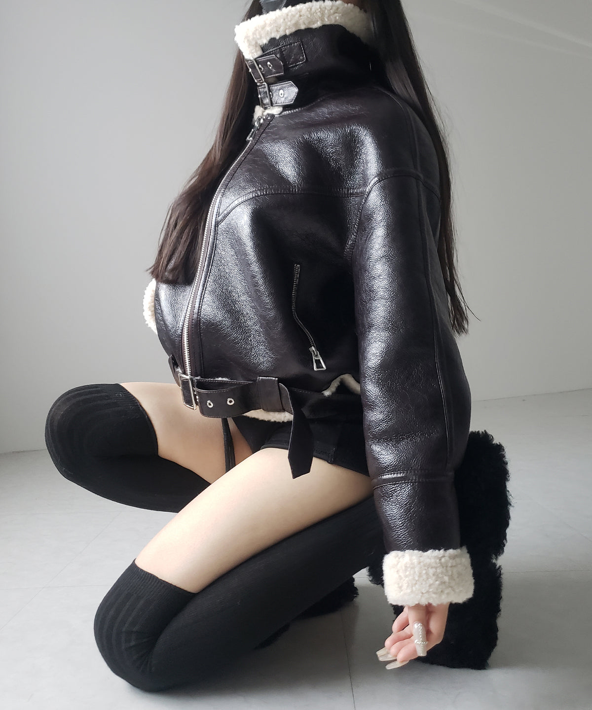 B-3ヴィンテージレザーボアムートンジャケット ／ B-3 vintage leather boa mouton jacket