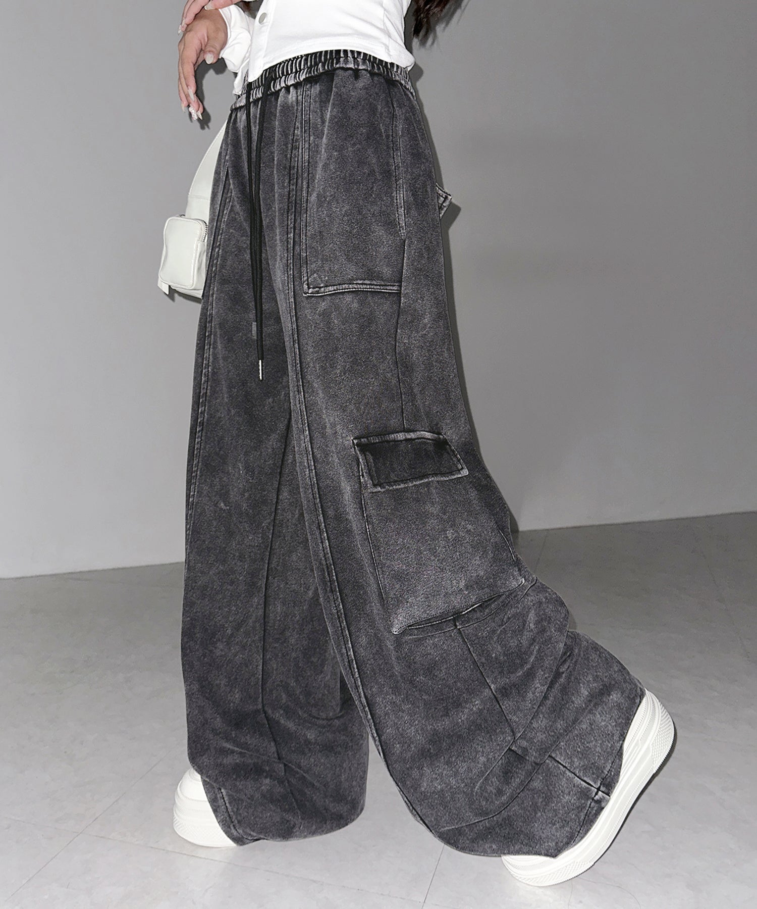 ピグメントヴィンテージヘビーワイドカーゴスウェットパンツ ／ pigment vintage heavy wide cargo sweatpants