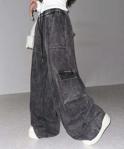 ピグメントヴィンテージヘビーワイドカーゴスウェットパンツ ／ pigment vintage heavy wide cargo sweatpants
