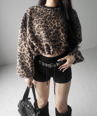 【 ２WAY 】レオパードショートボアプルオーバー ／ 2WAY reopard short boa pullover
