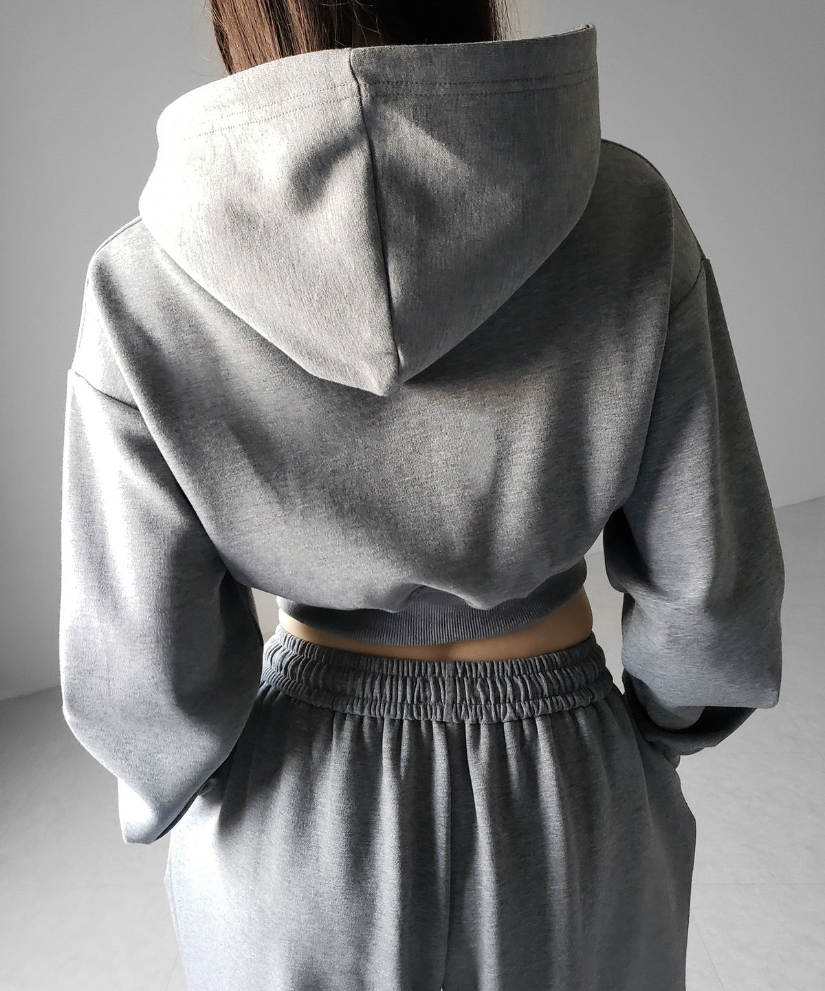 【 セットアップ 】ダブルジップショートパーカー ＋ タックワイドスウェットパンツ SET ／ double zip short hoodie + tuck wide sweat pants SET