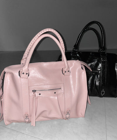 ヴィンテージフェイクレザーボストンエディターズバッグ ／ vintage fake leather boston editors bag