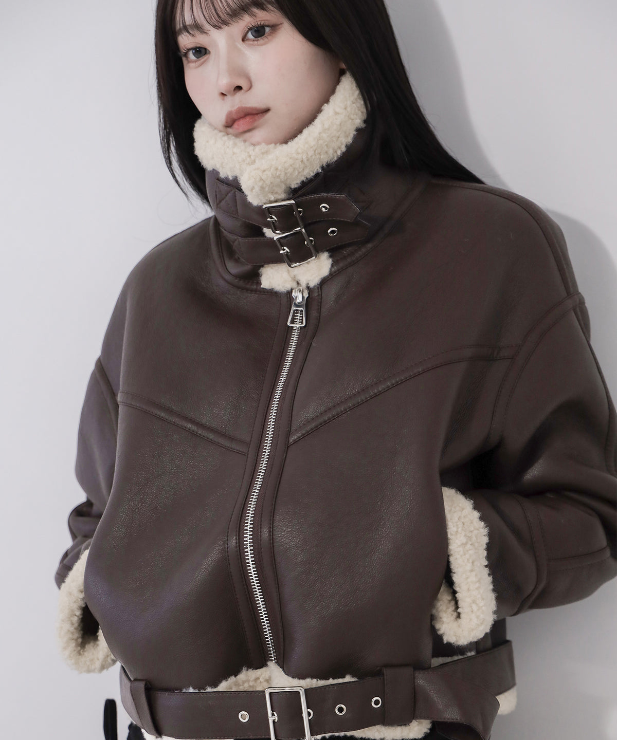 B-3ヴィンテージレザーボアムートンジャケット ／ B-3 vintage leather boa mouton jacket