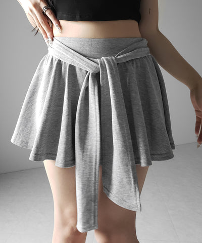 ラップレイヤードフレアミニスカパン ／ wrap layered flare mini skirt pants
