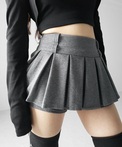 【 インパン裏地付 】プリーツスウェットマイクロミニスカパン ／ plests sweat micro mni skirt pants