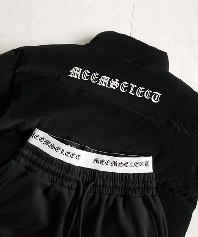 ウエストグランジロゴスウェットワイドパンツ ／ waist grunge logo sweat wide pants