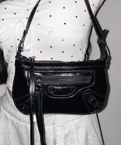 【 ショルダーストラップ付き２WAY 】ヴィンテージライクグランジミニハンドバッグ／ vintage like grunge mini hand bag