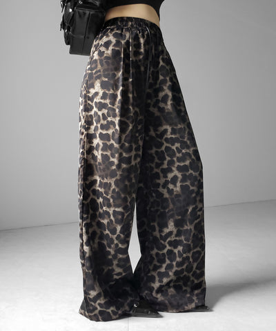 ヴィンテージレオパードリラクシーワイドイージーパンツ ／ vintage reopard relaxy wide easy pants