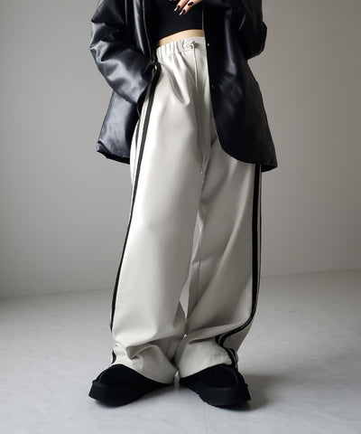 【 ３size／３color 】２WAYドロストサイドラインルーズトラックワイドパンツ