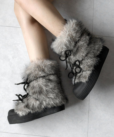 【 ２color 】ボリュームフェイクファーブーツ ／ volume fake fur boots