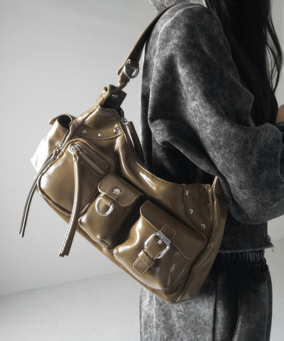 【 ショルダーにできる２WAY 】 ４アウトポケットワンハンドルショルダーバッグ ／ 4 outpocket onehandle shoulder bag
