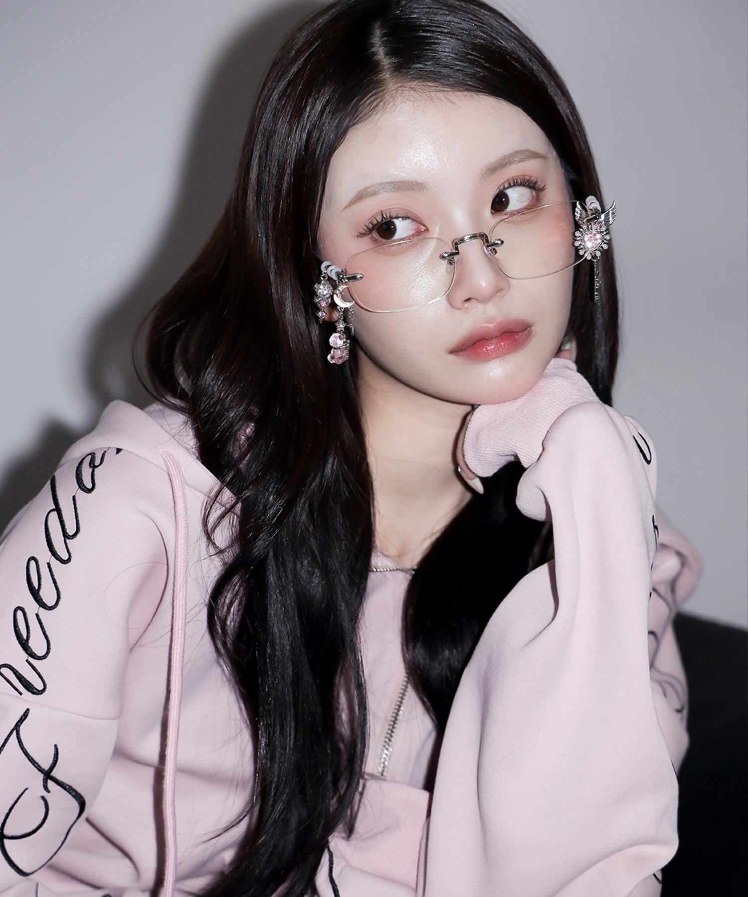 カスタムチャームリムレスメガネ ／custom charm rimless glasses