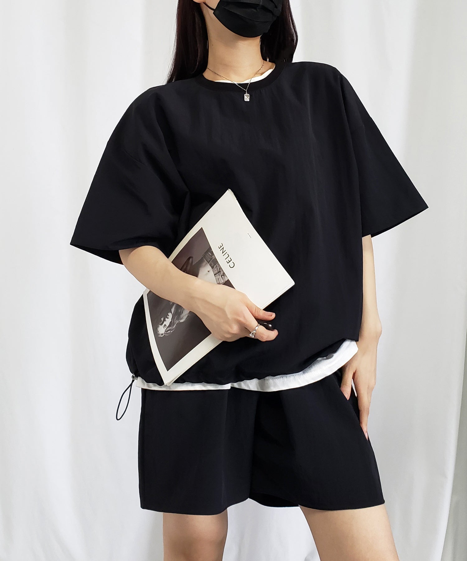 【 上下セットアップ／５色展開 】ワッシャーナイロンプルオーバー＆ショートパンツ SET