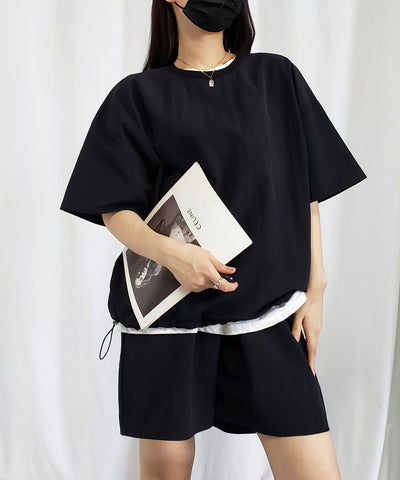 【 上下セットアップ／５色展開 】ワッシャーナイロンプルオーバー＆ショートパンツ SET