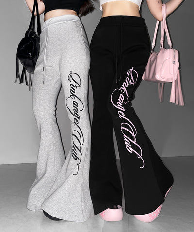 【 PINK ANGEL CLUB 】レタリングロゴスウェットフレアパンツ ／ PINK ANGEL CLUB lettering logo sweat flare pants