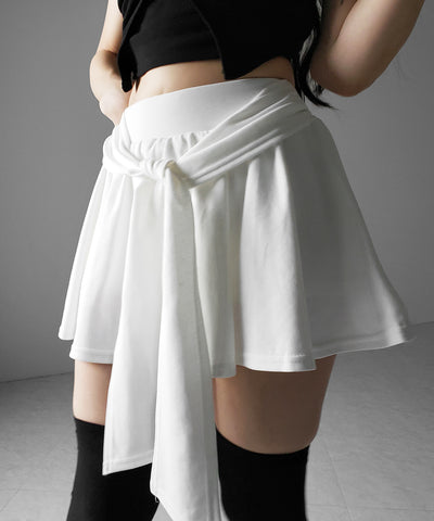ラップレイヤードフレアミニスカパン ／ wrap layered flare mini skirt pants