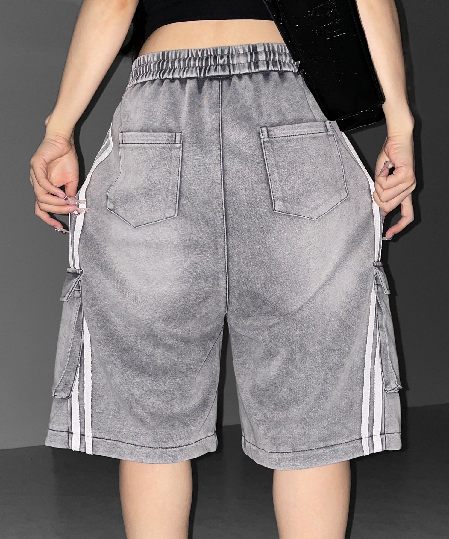 サイドラインヴィンテージワイドカーゴスウェットハーフパンツ / sideline vintage wide cargo sweat half pants
