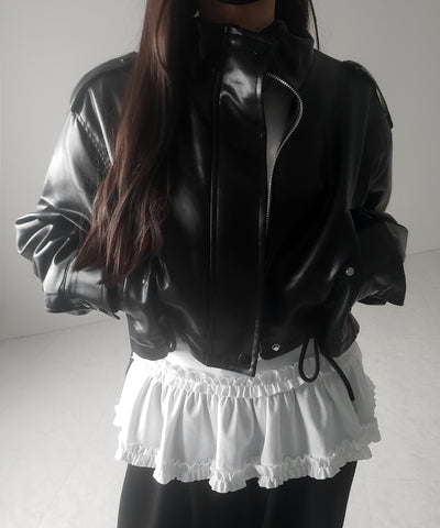 【 ３color 】裾フリルレイヤード長袖トップス ／ hem frill layered long sleeve tops