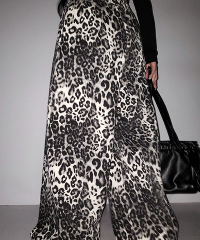 【 ２color 】ヴィンテージライクレオパードツイルワイドパンツ ／ vintage like leopard twill wide pants