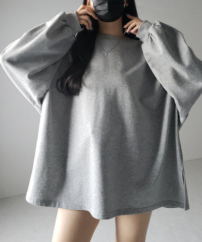 【 ３color 】ボリュームスリーブBIGスウェットロンＴ ／ big sweat long Tee