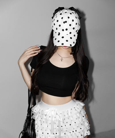 ドットバックリボンキャップ ／ DOT back ribbon CAP