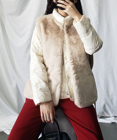 スムースタッチサイドスリットフェイクファーベスト